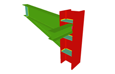 Column to beam moment connection with haunch and simply connected orthogonal beam (continuous column)
